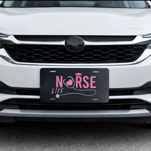 Nurse Life License Plate Cover Heart Beat Car Front  Decoration Stainless Steel
